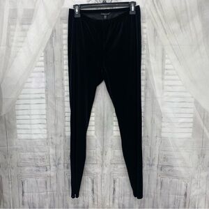 NEW Eileen Fisher XS Black Velvet Pants Leggings Elastic Waist Pull On Ankle